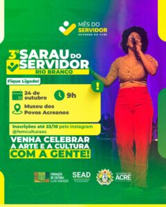 Inscrições para o Sarau do Servidor em Rio Branco seguem abertas