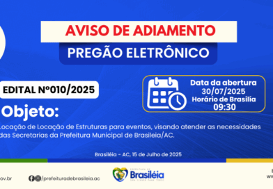 PE N°010/2025 – AVISO DE ADIAMENTO